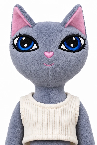 Игрушка Кошка Ромей purrmurrme в одежде Purrmurrme — фото крупным планом